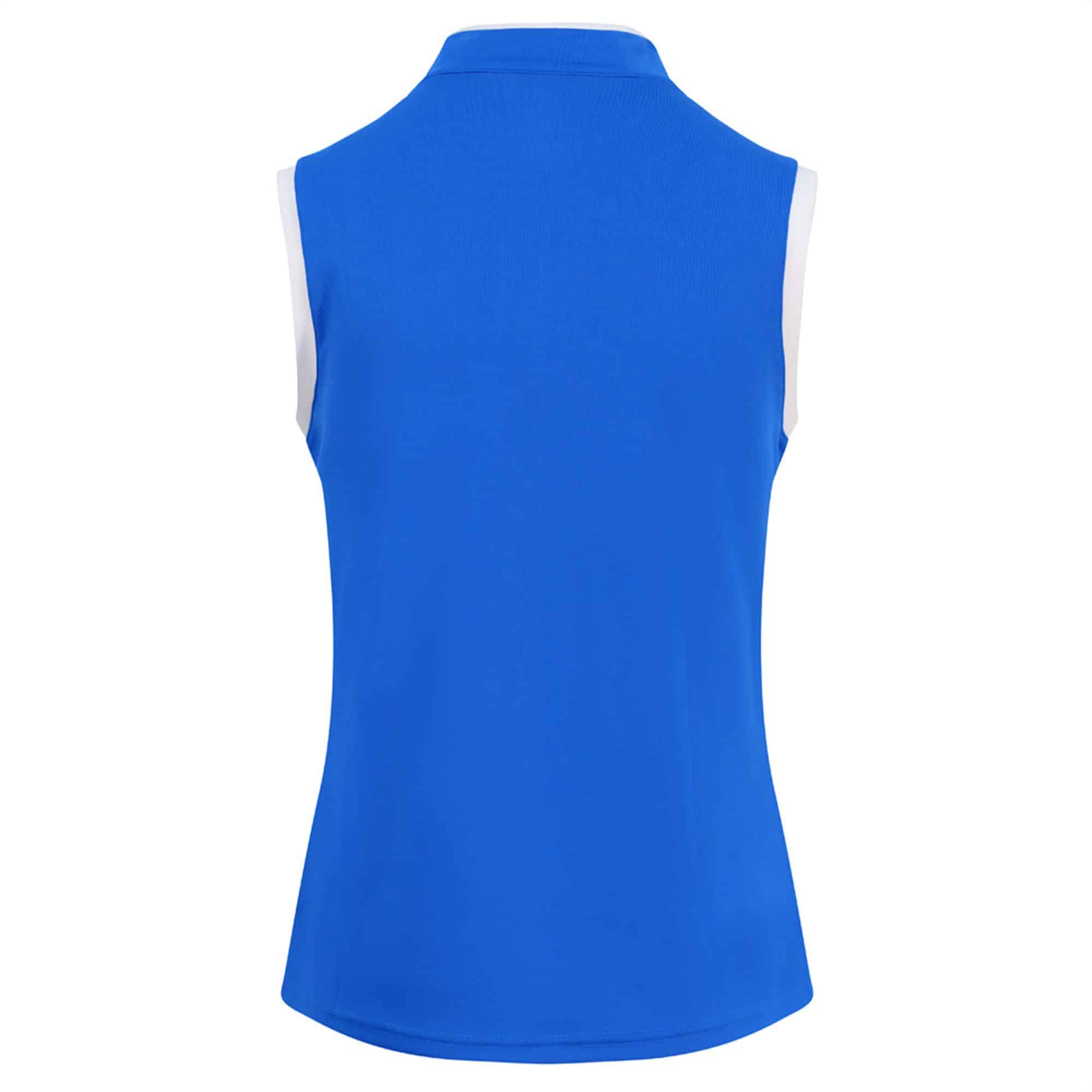 Pure Golf Bloom Ladies Sleeveless Golf Polo Shirt Royal Blue